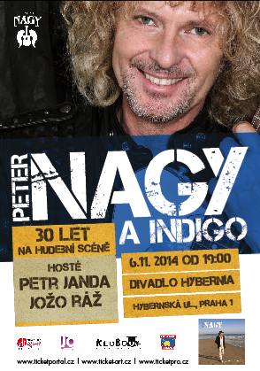 Plakát koncertu Petra Nagye v Divadle Hybernia Oficiální zdroj: Kloboukfilm