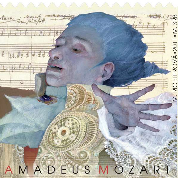 ArtForum: Marina Richterová - W.A.Mozart, návrh druhé nejkrásnější známky světa za rok 2011 Foto: ArtForum, oficiální zdroj