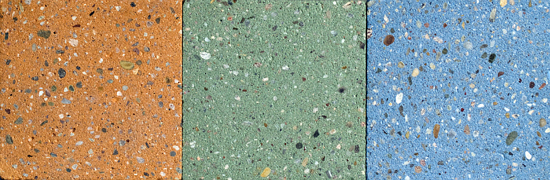 Litá podlaha z cementových potěrů Cemflow Look -  vzorky barevných směsí Foto: Českomoravský beton, oficiální zdroj 