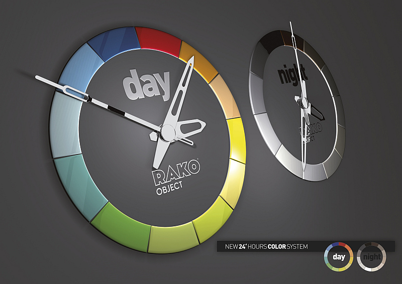 RAKO hodiny - 24hodinový barevný systém RAKO OBJECT Foto: RAKO, oficiální zdroj