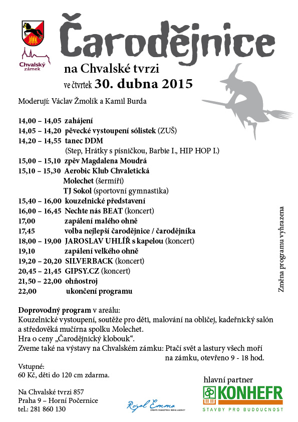 Plakát s programem Oficiální zdroj: Chvalský zámek