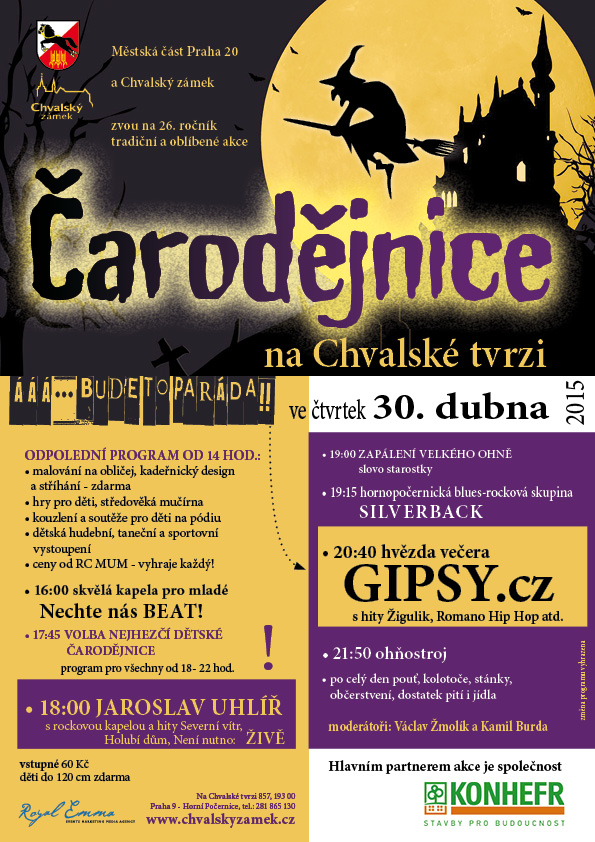 Hornopočernické čarodějnice -  plakát Oficiální zdroj: Chvalský zámek