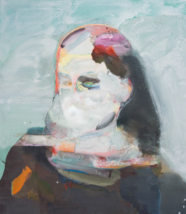 Mirek Kaufman: Skládající se hlava 2014, olej a akryl na plátně 160 x 140 cm Foto: Mirek Kaufman, oficiální zdroj