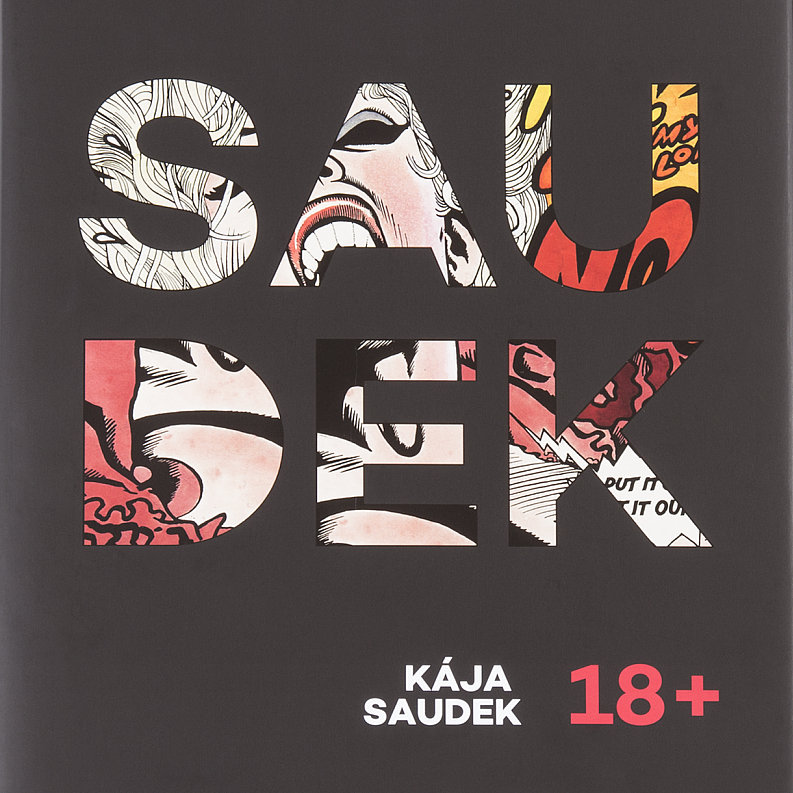 Kája Saudek: 18+, přední strana knižního přebalu Foto: Galerie Art Salon S, oficiální zdroj