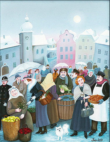 Vánoční výstava Ivy Hüttnerové - plakát Oficiální zdroj: Chvalský zámek