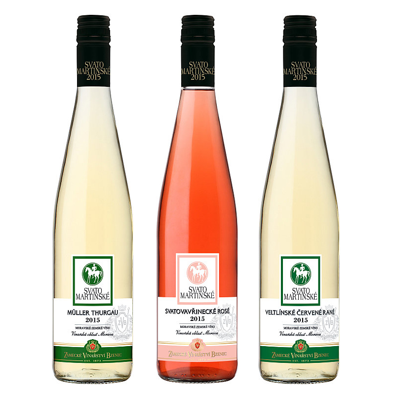 Svatomartinská kolekce: Müller Thurgau, Svatovavřinecké rosé, Veltlínské červené rané Foto: ZVB, oficiální zdroj