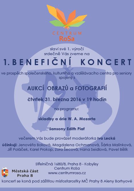Benefiční koncert Rosa - plakát Oficiální zdroj: RoSa